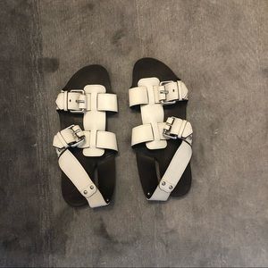 Theory white sandals in very good condition